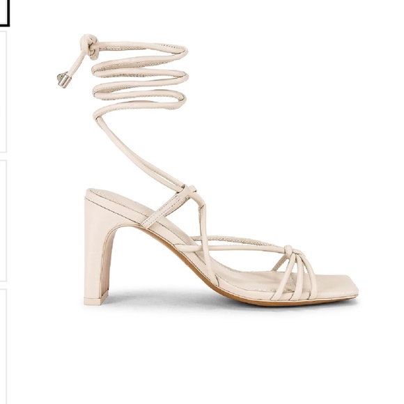 JONATHAN SIMKHAI MEGHAN SQUARE TOED HEEL WRAP SANDALS - Picture 2 of 11